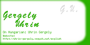 gergely uhrin business card